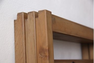 御簾戸4枚をリペア&カスタム!指定箇所に引手をとりつけ。現状の雰囲気をそのままにクリアワックス仕上げ。(簾戸、簀戸、葭戸、夏障子、すど、葦戸)