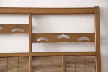 御簾戸4枚をリペア&カスタム!指定箇所に引手をとりつけ。現状の雰囲気をそのままにクリアワックス仕上げ。(簾戸、簀戸、葭戸、夏障子、すど、葦戸)