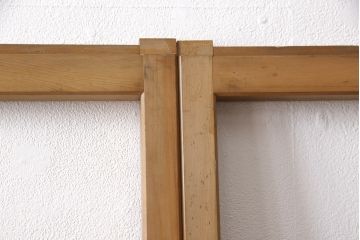 御簾戸4枚をリペア&カスタム!指定箇所に引手をとりつけ。現状の雰囲気をそのままにクリアワックス仕上げ。(簾戸、簀戸、葭戸、夏障子、すど、葦戸)