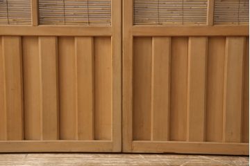 御簾戸4枚をリペア&カスタム!指定箇所に引手をとりつけ。現状の雰囲気をそのままにクリアワックス仕上げ。(簾戸、簀戸、葭戸、夏障子、すど、葦戸)