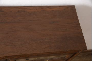 イギリスアンティークのシャツケースをリペア&カスタム!天板を取り付け、背面はフラットに。本体の色味に馴染ませて着色し仕上げ。(チェスト、ドロワー、引き出し、キャビネット、収納棚)