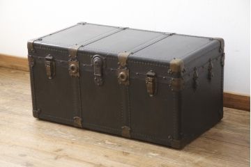 昭和初期の船トランクの見た目を変えずに綺麗にリペア!破損個所は取り外し、可動部を調整。(ローテーブル、センターテーブル、収納、ディスプレイ)