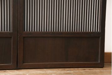 明治大正期の格子戸4枚をリペア&カスタム!リサイズし、現状の色味に合わせて着色仕上げ。(引き戸、建具)