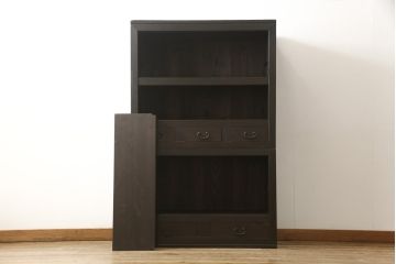 重ね水屋箪笥をリペア&カスタム!引き違い戸の金網をクリアガラスに変更。(収納棚、戸棚、食器棚、キャビネット)