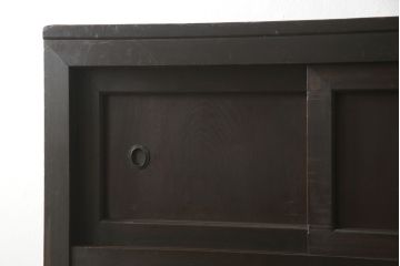 重ね水屋箪笥をリペア&カスタム!引き違い戸の金網をクリアガラスに変更。(収納棚、戸棚、食器棚、キャビネット)