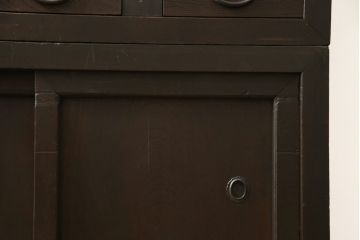 重ね水屋箪笥をリペア&カスタム!引き違い戸の金網をクリアガラスに変更。(収納棚、戸棚、食器棚、キャビネット)