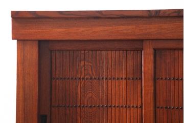 水屋箪笥をリペア&カスタム!既存の棚板を取り外し、新たにヒノキ無垢材の可動式棚板を製作・取り付け。天板裏を補強。(収納棚、戸棚、キャビネット、食器棚、サイドボード)