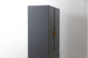 加茂桐箪笥をリペア&カスタム!内部はそのままに、外側を青みがかったダークグレーにペイント仕上げ。(並厚、着物箪笥、和タンス、収納箪笥、衣装タンス)