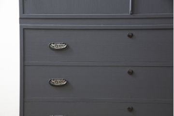 加茂桐箪笥をリペア&カスタム!内部はそのままに、外側を青みがかったダークグレーにペイント仕上げ。(並厚、着物箪笥、和タンス、収納箪笥、衣装タンス)