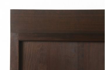 障子帯戸2枚セットをリペア&カスタム!リサイズし、戸車・引手金具を取り付け。障子はプラスチック障子に張り替え。現状に近い色味に着色仕上げ。(引き戸)