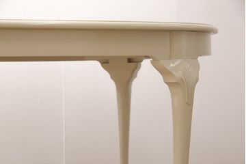 マホガニー材製のエクステンションテーブルをリペア&カスタム!アンティークのホワイトでペイント仕上げ。(ダイニングテーブル)