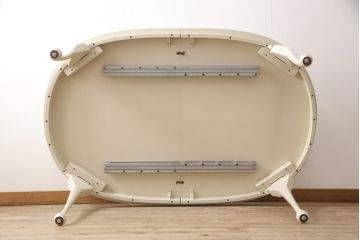 マホガニー材製のエクステンションテーブルをリペア&カスタム!アンティークのホワイトでペイント仕上げ。(ダイニングテーブル)