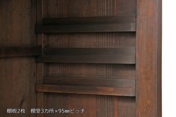 明治〜大正時代の戸棚をリペア&カスタム!建具はガラスをクリアガラスに交換し、引手とねじ込み錠を取り付け。天板は杉材に張り替え、内部は棚板を追加。(ガラス戸棚、キャビネット、収納棚、食器棚)