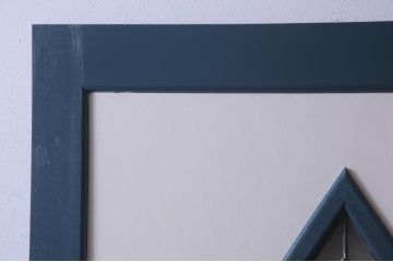 昭和初期のドアをリペア&カスタム!オリジナルのステンドグラスをはめ込み、アンティークホワイトとブルーグレーのツートンカラーにペイント仕上げ。(木製扉、建具)