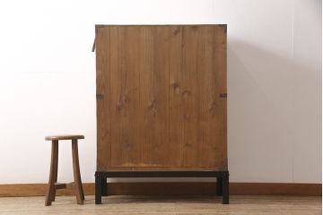 明治大正期の時代箪笥をリペア&カスタム!ストリップド加工を行い、鉄脚を取り付け。(和たんす、整理箪笥、収納箪笥、チェスト、引き出し)