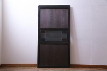 明治大正期の帯戸をリペア&カスタム!オリジナルのステンドグラスをはめ込み、木目を活かして着色仕上げ。(引き戸、板戸、ガラス戸、建具)