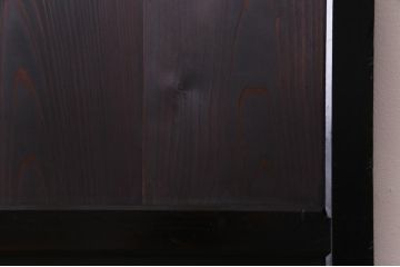 明治大正期の帯戸をリペア&カスタム!オリジナルのステンドグラスをはめ込み、木目を活かして着色仕上げ。(引き戸、板戸、ガラス戸、建具)