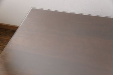 松本民芸家具のダイニングテーブルをリペア&カスタム!高品質リペアを施し、強化ガラスの天板を取り付け。(6人掛け、食卓)