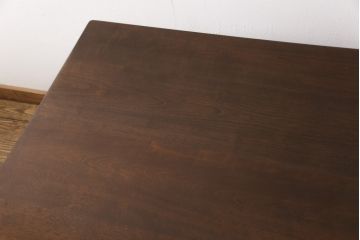 松本民芸家具のダイニングテーブルをリペア&カスタム!高品質リペアを施し、強化ガラスの天板を取り付け。(6人掛け、食卓)