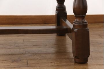 松本民芸家具のダイニングテーブルをリペア&カスタム!高品質リペアを施し、強化ガラスの天板を取り付け。(6人掛け、食卓)