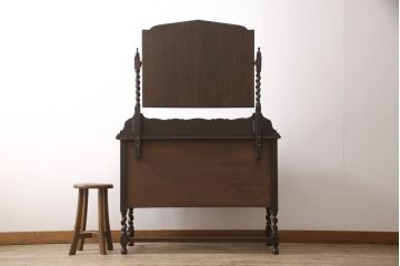 イギリスアンティークのドレッシングチェストをリペア&カスタム!鏡を面取り無しのものに変更。(サイドボード、サイドチェスト、キャビネット)