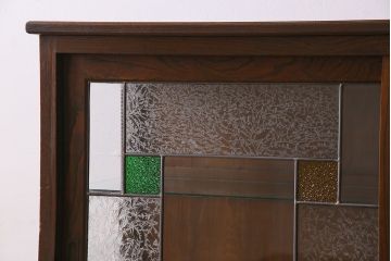 大正昭和初期のガラスケースをリペア&カスタム!建具にオリジナルのステンドグラスを使用。(ショーケース、収納棚、戸棚)