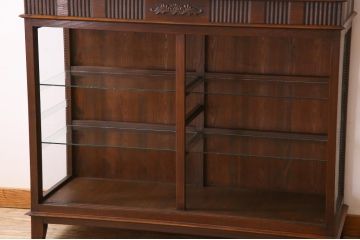 大正昭和初期のキャビネットをリペア&カスタム!建具にオリジナルのステンドグラスを使用。(ガラスケース、収納棚、戸棚)