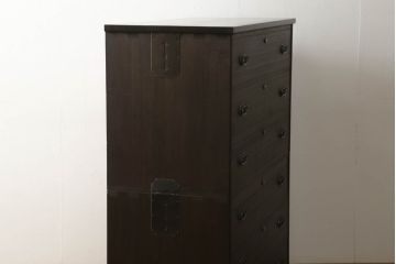 桐箪笥をリペア&カスタム!天板を取り付け、全体をチェスナット系の色に着色仕上げ。(収納箪笥、和タンス、衣装箪笥、整理タンス、引き出し)