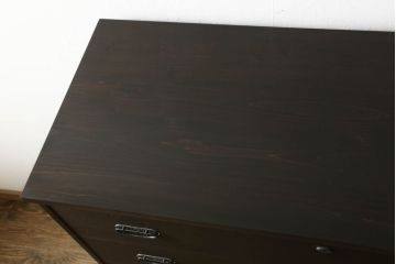 桐箪笥をリペア&カスタム!天板を取り付け、全体をチェスナット系の色に着色仕上げ。(収納箪笥、和タンス、衣装箪笥、整理タンス、引き出し)