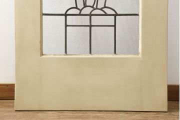 イギリスアンティークのステンドグラスをリペア&カスタム!取っ手を外し、引手の取付け。表面はモカベージュ、裏面はダークグレーにペイント仕上げ。(引き戸、建具)