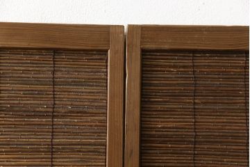 御簾戸4枚をリペア&カスタム!損傷個所を修復しリサイズ。現状の色味を活かして着色仕上げ。(簾戸、簀戸、葭戸、夏障子、夏戸、葦戸)