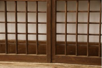 御簾戸4枚をリペア&カスタム!損傷個所を修復しリサイズ。現状の色味を活かして着色仕上げ。(簾戸、簀戸、葭戸、夏障子、夏戸、葦戸)