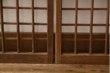 御簾戸4枚をリペア&カスタム!損傷個所を修復しリサイズ。現状の色味を活かして着色仕上げ。(簾戸、簀戸、葭戸、夏障子、夏戸、葦戸)