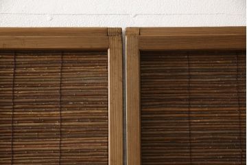 御簾戸4枚をリペア&カスタム!損傷個所を修復しリサイズ。現状の色味を活かして着色仕上げ。(簾戸、簀戸、葭戸、夏障子、夏戸、葦戸)