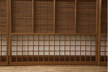御簾戸4枚をリペア&カスタム!損傷個所を修復しリサイズ。現状の色味を活かして着色仕上げ。(簾戸、簀戸、葭戸、夏障子、夏戸、葦戸)