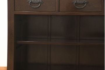 水屋箪笥サイドボードをリペア&カスタム!引き戸裏面をクリアガラスに変更し、本体を現状の色味をベースに着色仕上げ。(キャビネット、食器棚、戸棚、収納棚)