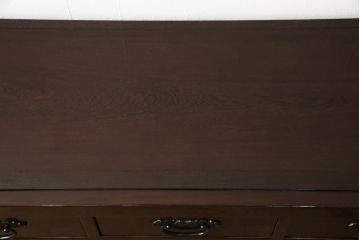 水屋箪笥サイドボードをリペア&カスタム!引き戸裏面をクリアガラスに変更し、本体を現状の色味をベースに着色仕上げ。(キャビネット、食器棚、戸棚、収納棚)