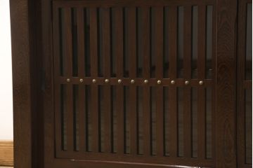水屋箪笥サイドボードをリペア&カスタム!引き戸裏面をクリアガラスに変更し、本体を現状の色味をベースに着色仕上げ。(キャビネット、食器棚、戸棚、収納棚)