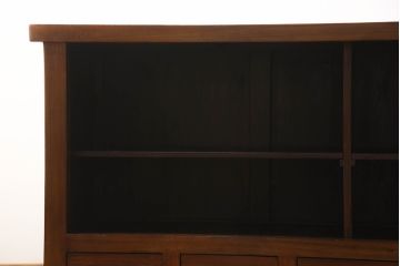 水屋箪笥サイドボードをリペア&カスタム!天板の窪みにニレの新材をはめ込み、平らに加工。本体の色味に合わせて着色。(サイドキャビネット、食器棚、収納棚、戸棚)