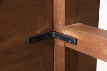 和製アンティークの棚付き作業台をリペア&カスタム!天板下の棚を取り外し。色の濃い部分に合わせて全体を着色し仕上げ。(ダイニングテーブル)