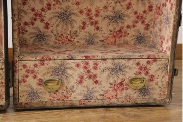 和製アンティークのトランクをリペア&カスタム!縁を面取りしたガラス天板を取り付けローテーブルに。(ローテーブル、センターテーブル、収納)