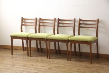 ビンテージのチェア4脚セットをリペア&カスタム!座面を張り替え、木部は1トーン落ち着いた色味に着色仕上げ。(ダイニングチェア、椅子、ヴィンテージ、北欧)