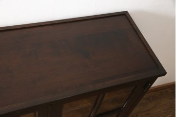 北海道民芸家具のサイドキャビネットをリペア&カスタム!高品質リペアを施し、新たに台輪を取り付け。(サイドボード、収納棚、戸棚、本箱、ブックケース)