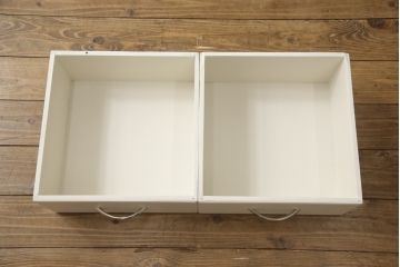 ケビントガラスケースをリペア&カスタム!本体はアンティークホワイトにペイント。(飾り棚、収納棚、陳列棚、キャビネット)