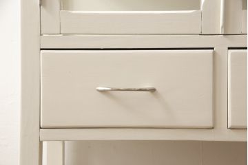 ケビントガラスケースをリペア&カスタム!本体はアンティークホワイトにペイント。(飾り棚、収納棚、陳列棚、キャビネット)