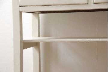 ケビントガラスケースをリペア&カスタム!本体はアンティークホワイトにペイント。(飾り棚、収納棚、陳列棚、キャビネット)