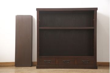 水屋箪笥をリペア&カスタム!上段収納部に栗材にて棚板製作。下段収納部にある棚板2枚を取り外し、新たに製作した棚板に交換。(食器棚、茶箪笥、戸棚、収納棚)