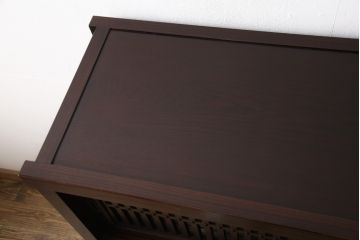 水屋箪笥をリペア&カスタム!上段収納部に栗材にて棚板製作。下段収納部にある棚板2枚を取り外し、新たに製作した棚板に交換。(食器棚、茶箪笥、戸棚、収納棚)
