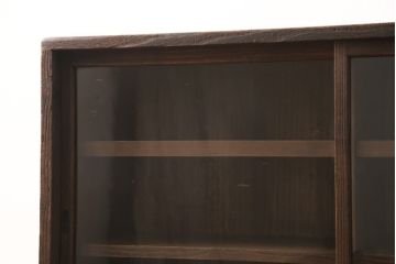 ガラス戸棚をリペア&カスタム!脚の取り付け、棚板・棚受を追加製作。本体は現状をベースに着色。(収納棚、戸棚、キャビネット)