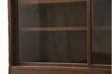 ガラス戸棚をリペア&カスタム!脚の取り付け、棚板・棚受を追加製作。本体は現状をベースに着色。(収納棚、戸棚、キャビネット)